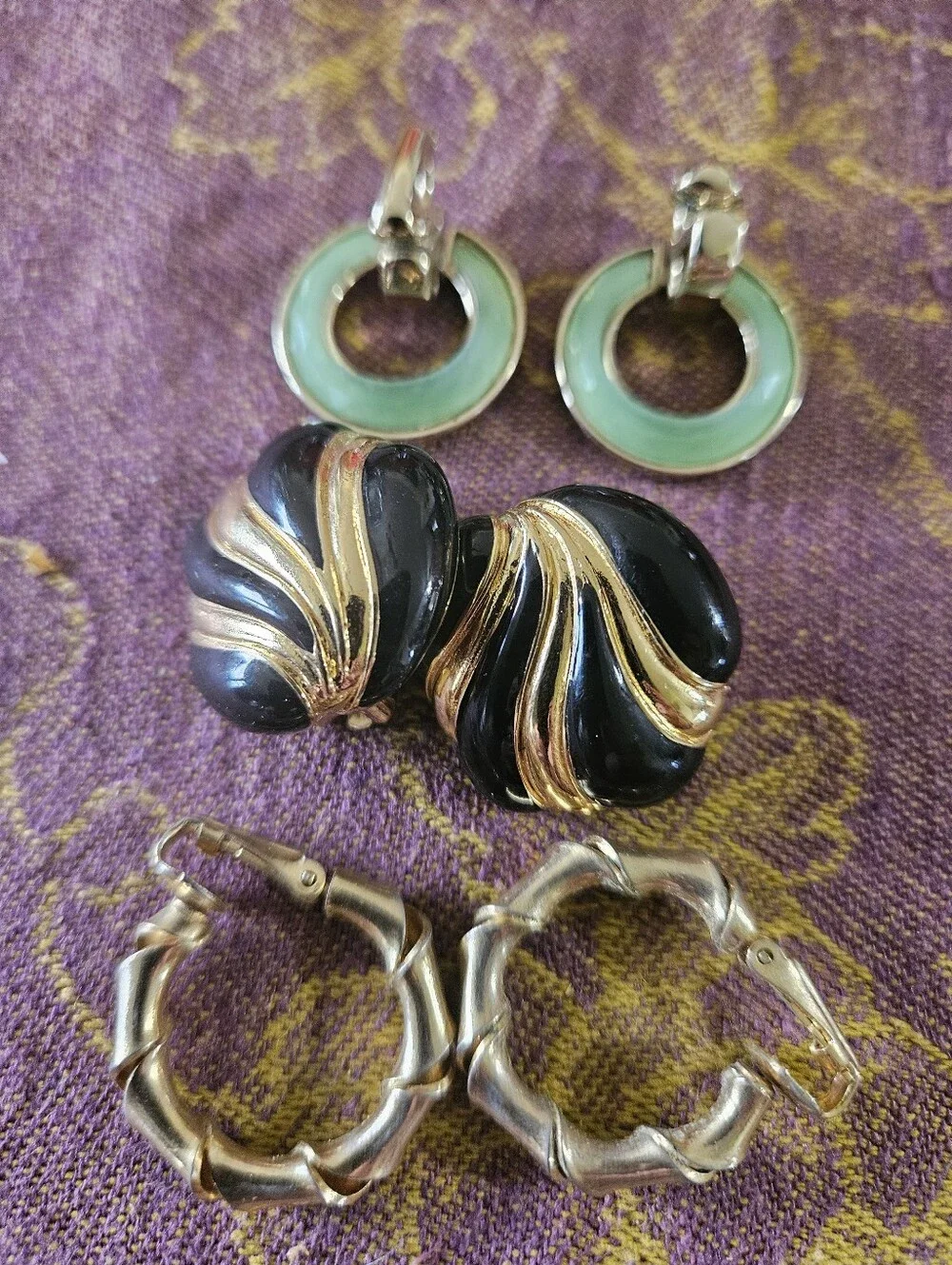Vintage 80s Clip ON Earrings Set in Multiple Colors 12pair